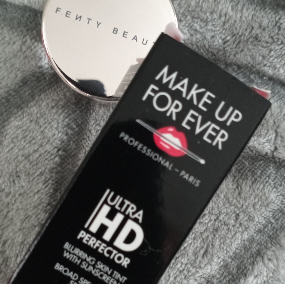 FENTY Pro Filter Setting Powder in cashew + MAKE UP FOREVER skin tint SPF